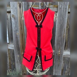 Vintage Red and Black Sleeveless Vest